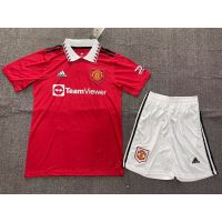 ☜♧ 22/23 New Men Manchester United Home Football Jersey Set Red Short Sleeve Top Short Pant Jersey Set Size S-2XL Manchester United Men Jersey