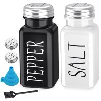 6Pcs Salt and Pepper Seasoning Set, Glass Salt Shaker, Modern and Cute Farmhouse Salt and Pepper Set