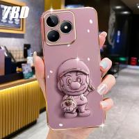 YBD ดีไซน์ใหม่ สำหรับ OPPO เคส N53นาร์โซ C53 C51 Realme 3D หรูหราขาตั้งสเตอริโอแฟชั่นซุปเปอร์มาริโอเคสโทรศัพท์น่ารัก