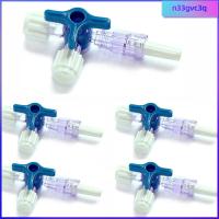 N33GVC3Q Luer โปร่งใสหยุด3ทางกับ Luer อุปกรณ์ฆ่าเชื้อพกพาแพคเกจแต่ละชิ้นสำหรับโครงการโรงเรียน5ชิ้น