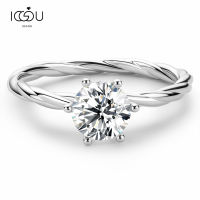 IOGOU ประกาย0.5-1กะรัตจริง Moissanite แหวนแต่งงานสำหรับผู้หญิงสีขาวสีทอง100 925เงินสเตอร์ลิงเครื่องประดับ Fine ของขวัญ