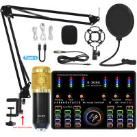 BM800 Professional Microphone DJ10 Live Sound Card Home Karaoke Microphone Wireless Mobile Phone Computer Bluetooth Sound Card