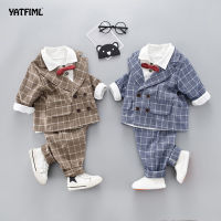 YATFIML baby boys kids blazers boy suit for weddings prom formal lattice dress wedding boy suits Birthday Party Gift