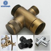 Brass Diverter Valve 3 Way BSP 1/2 quot; 3/4 quot; Shower Tee Adapter Adjustable Shower Head Faucet Diversion Valve Bathroom Accessories