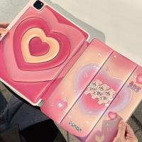 เคสไอแพด Gen9 Air5 gen10 Case pink heart แจ็คเก็ตลง ช่องใส่ปากกา ipad Pro 2021 เคสไอแพด air4 case iPad air3 gen8 gen6 gen7