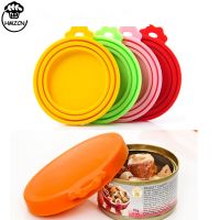 【hot】 3 In 1 Colourful Reusable Silicone Soft Dog Cans Lid Keep Food Tin Can Cover Useful Storage