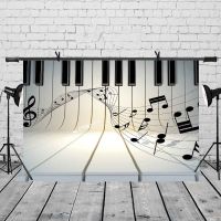 Music Theme Photography Backdrop Piano Black And White Key Music Symbol Music Element Photo Studio Background Studio Props