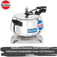 Hawkins Stainless Steel Contura Induction Compatible Inner Lid Pressure Cooker, 5 Litre, Silver (SSC50)