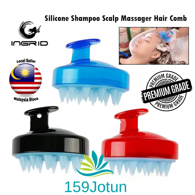 Soft-Good Premium Quality] Ingrid Silicone Shampoo Scalp Massager Hair Comb  Cleaning Washing Bath Shower Brush | Lazada