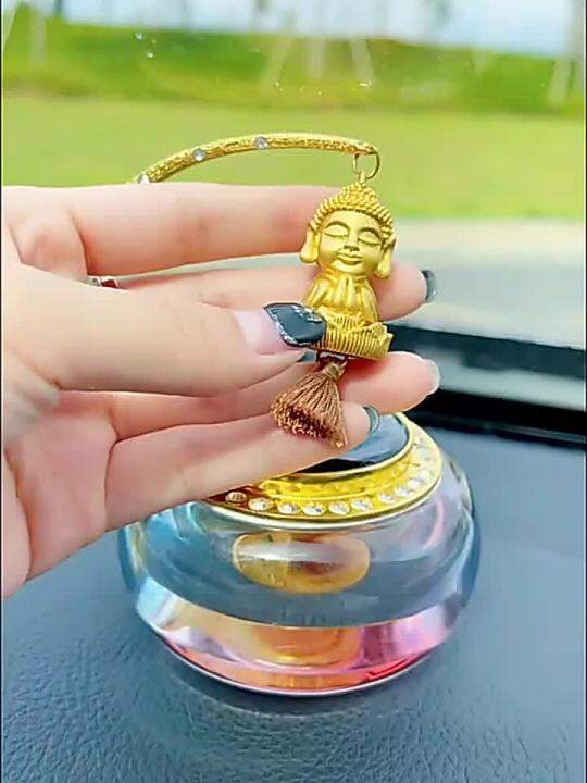 SXH Car Perfume Holder Solar Rotating Goldfish Aromatpy Decoration