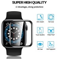 Soft Glass Screen Protector for Apple Watch Series 65387 SE Full Coverage 9D HD Full Film Compatible with 44mm45mm41mm38mm42mm