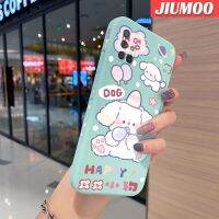 JIUMOO เคสปลอกสำหรับ Samsung A71 5G เคสเคสมือถือนิ่มลายการ์ตูนแฮปปี้ด็อกเคสขอบสี่เหลี่ยมด้านข้างบางดีไซน์ใหม่ซิลิโคนเคสนิ่มเคสป้องกันการกระแทก