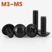 Black Steel 10.9Grade Phillips Corss Recessed Truss Big Head Machine Screw Threaded Round Mushroom Head Bolt M3 M4 M5 30 10Pcs