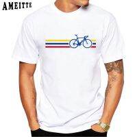 Funny Bike Stripes Colombia Design T-shirt Biking Keep You Fit Men Short Sleeve Funny Bikes Lovers Boy Cool Tees Hip Hop Tops XS-6XL