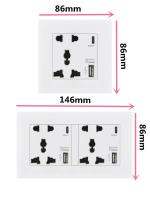 เบ้าติดผนัง USB 5รูอเนกประสงค์ขายดีประเภท C ระบบชาร์จเร็วอัจฉริยะสองเต้าเสียบไฟ AC110V-250V