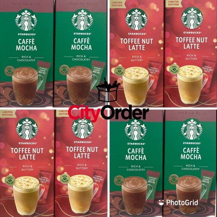 Starbucks Premium Mixes Toffee Nut Cappuccino and Caramel Latte 14grams X 4 sachets Lazada PH