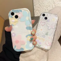 เคสสำหรับ iPhone 14 13 12 11 Pro Max X XR Xs Max 8 7 6S Plus SE 2020ฝาหลังป้องกันซิลิโคนลายดอกไม้3มิติ