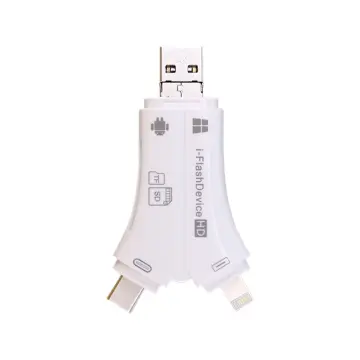Adaptateur 4 en 1 pour Apple Iphone 13 Lecteur de Carte SD-TF + Lecteur USB  + Port de Charge - Cdiscount Téléphonie