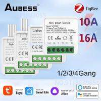 Tuya Zigbee 3.0 Mini DIY สวิตช์อัจฉริยะ1/2/3/4โมดูลอัตโนมัติสมาร์ทโฮมควบคุมแก๊งผ่าน Alexa Google Home Alice