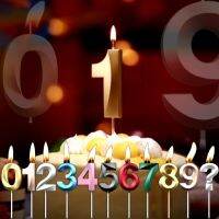 Digital candle INS wind opera house series gold black silver blue pink question mark birthday cake decoration for children