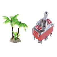 1 Pcs Fish Tank Emulational Mini Coconut Tree Water Plants Decor W Ceramic Base &amp; 1 Pcs DPDT ON/ON 2 Positions 6 Screw Terminal Toggle Switch AC 250V 15A