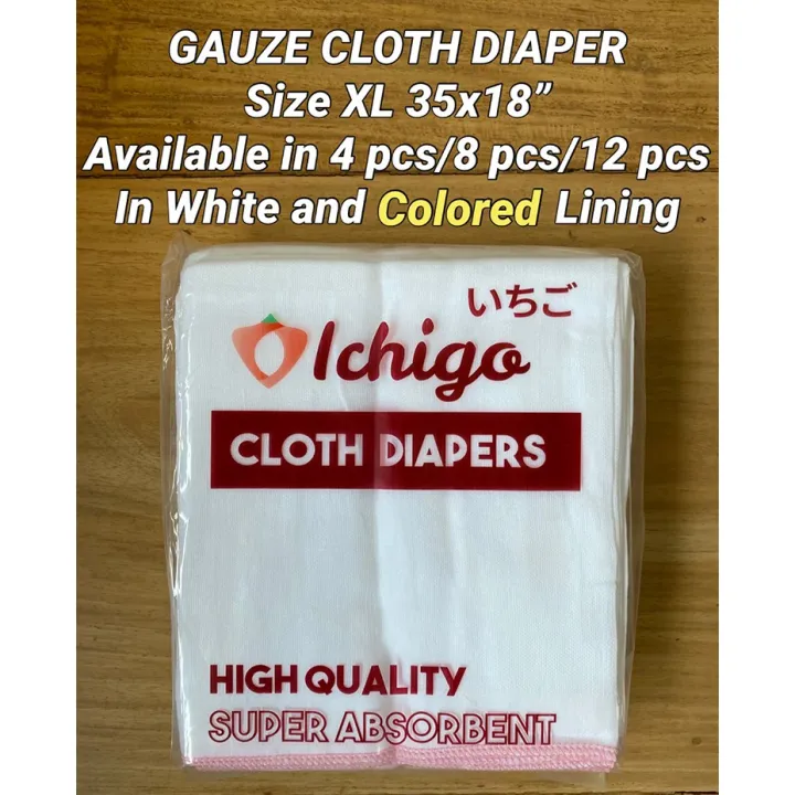 4/8/12 pcs Gauze Cloth Diaper Gauze Lampin 35x18" Lazada PH