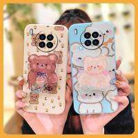 quicksand Anti-fall Phone Case For Huawei Nova8i/Honor50 Lite cute Glitter Cartoon Rotatable stand Skin-friendly feel