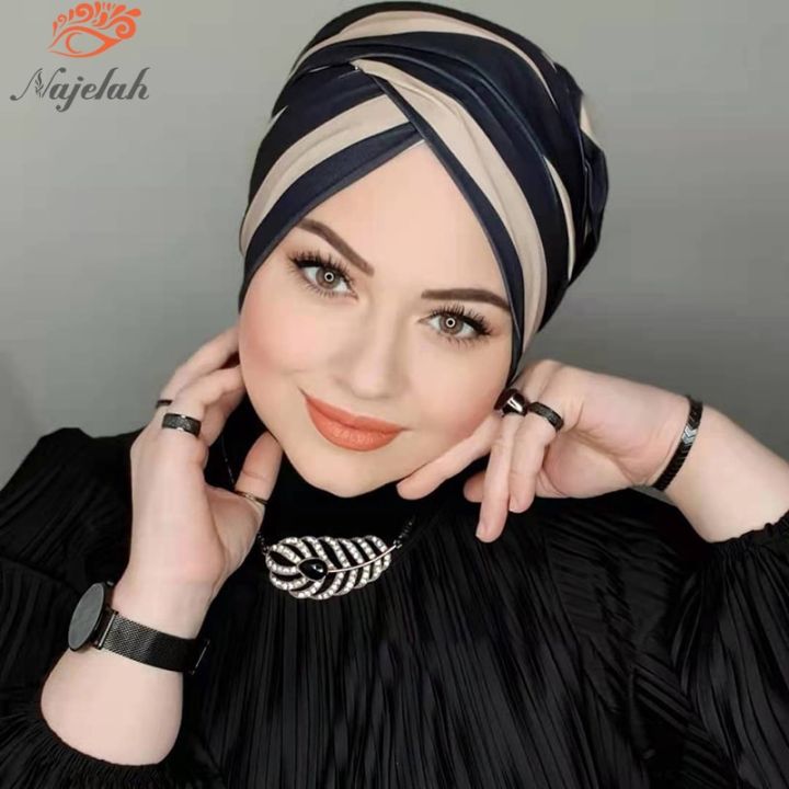 Islamic Modal Hijab Cap Abaya Hijabs For Woman Abayas Jersey Silk Scarf Muslim Dress Women