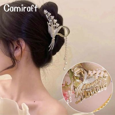 Camiraft กิ๊บติดผมประดับมุกประดับกิ๊ฟติดผมรูปดอกไม้ประดับมุกติดพู่ห้อยรูปแฟชั่นน่ารักหรูหราสไตล์จีนอุปกรณ์ติดแต่งผมสวยงาม