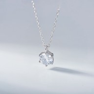 Dây chuyền bạc nữ đính đá mặt tròn hot trend OMZI Jewelry - ATJ6545M thumbnail