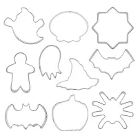 10Pc Halloween Bat Pumpkin Ghost Stainless Steel Cutter Cake Decorating Fondant Biscuit Mold Baking Tool