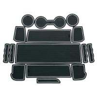 รถประตู Groove Mat Car Gate Slot Pad ถ้วย Armrest Storage Pad สำหรับ Jeep Compass 2007 2008 2009 2010 2011 2012 2013