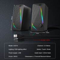 REDRAGON Waltz GS510 3.5มม. Aux 2.0สเตอริโอรอบทิศทางแถบเสียงเพลงลำโพงเกม RGB สำหรับลำโพงคอมพิวเตอร์ตั้งโต๊ะ