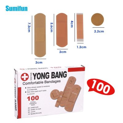 100pcs Breathable Waterproof First Aid Bandage Band Aid Hemostasis Adhesive Wound Dressings Paste Gauze Plasters