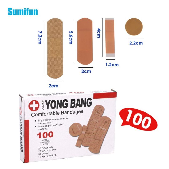 100pcs-breathable-waterproof-first-aid-bandage-band-aid-hemostasis-adhesive-wound-dressings-paste-gauze-plasters