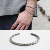 Vintage retro indian jewelry style silver 925 jewelry cuff bracelets for women and girls indian bangles pulseiras feminina 2019