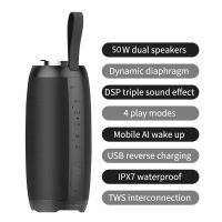 50W High Power Bluetooth Speaker IPX7 Waterproof Portable Column For PC Computer Soundbar Subwoofer Boom Box Music Center AUX TF