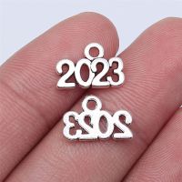 WYSIWYG 40pcs 14x10mm Antique Silver Color 2023 Number Charms Pendant For Jewelry Making DIY Jewelry Findings