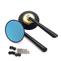 8MM 10MM Universal Motorcycle Rearview Mirrors CNC Aluminum Accessories Round Blue Lens Mirror For Honda NC700 X CB650F CB650R Mirrors