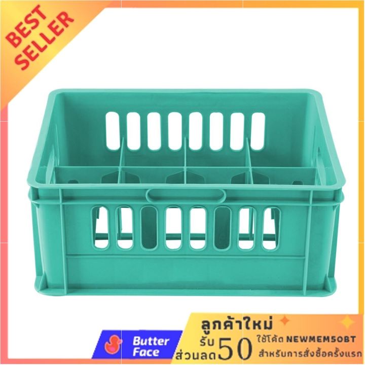 ลังคว่ำแก้ว-b-12-ช่อง-รุ่น-j442-สีเขียว-โปรแรง-เหมือนแจกฟรี-inverted-glass-crate