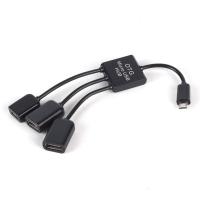 Micro USB Hub ขั้วต่อ OTG Splitter สายชาร์จสายรับส่งข้อมูล