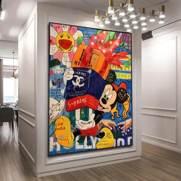 Disney Art Luxury Mickey Mouse and Donald Duck Fashion Canvas Prints  Cartoon Pictures on Home Decor