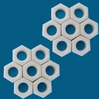 ▨❍ M2 M3 M4 M5 M6 M8 M10 M12 M14 M16 M18 White High Temperature Al₂O₃ Alumina Ceramic Insulation Full Metric Thread Hex Hexagon Nut