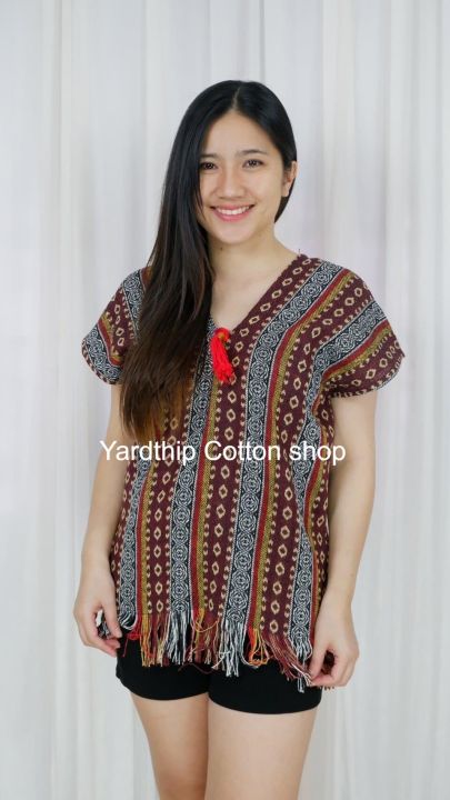 yt41-เสื้อพื้นเมืองผ้าฝ้ายราคาถูก-มีหลากหลายสีสุดปัง