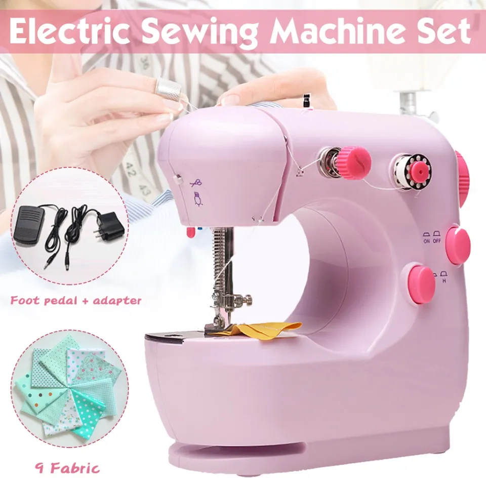 100-220V 6W 12 Stitches Tailor 2 Speed Foot Pedal Desktop Electric Sewing  Machine Mini Portable Household Sewing Machine