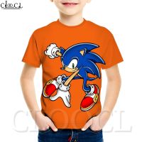 CLOOCL Sonic The Hedgehog เด็กอะนิเมะลำลองเสื้อยืด3D พิมพ์เสื้อยืด