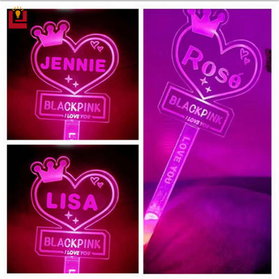 YONUO Blackpink แท่งไฟ LED เรืองแสง รูปหัวใจ สีชมพู สีดํา สีชมพู สําหรับคอนเสิร์ต