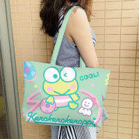 [In stock]Sanrio ตาใหญ่青蛙仔 keroppi โจวเปี่ยนน่ารักการ์ตูน pu กระเป๋าสะพายหนังกระเป๋าคอมพิวเตอร์กระเป๋าโท้ท