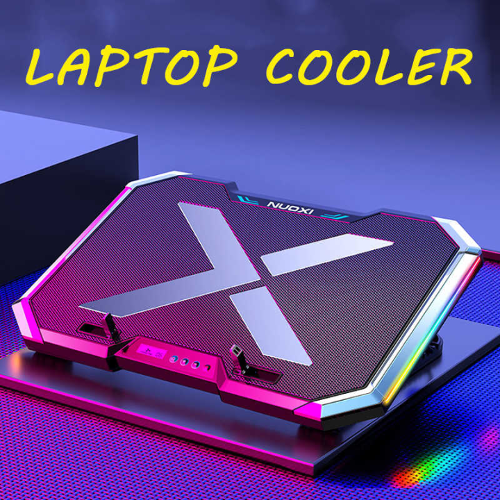 Gaming RGB Laptop Cooler Notebook Cooling Pad Super mute 6 LED Fans