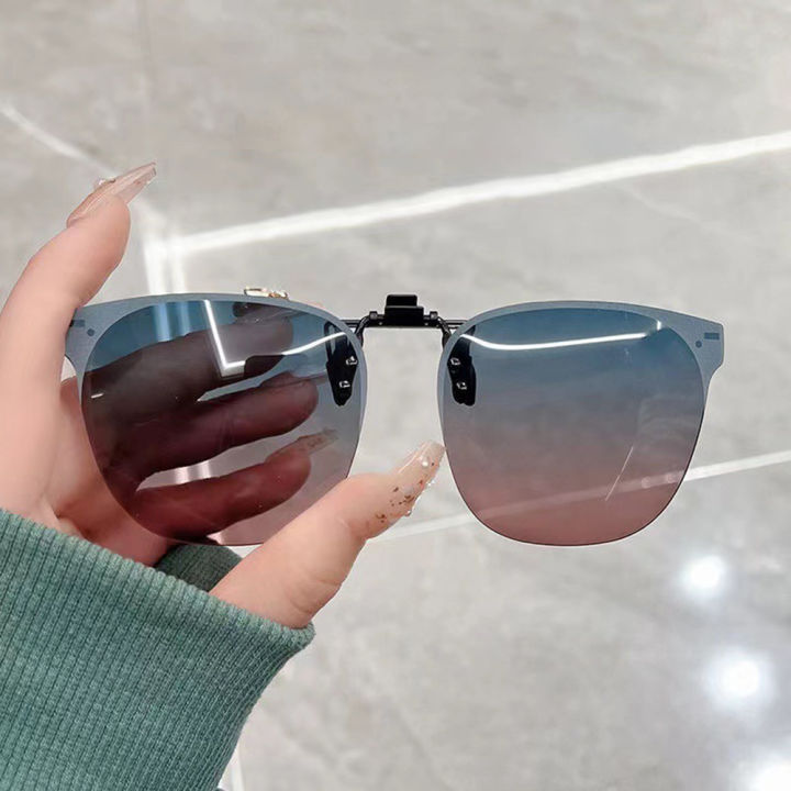 แว่นกันแดด-uv400โพลาไรซ์แว่นโพลารอยด์คลิปพับแว่นตาแก้วแบบไล่ระดับสี